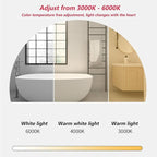 Irregular Bathroom Mirror with LED Lights, Wall Mounted Mirror with Touch Switch and Demister Pad, Drop Shape Decorative Mirror, 3 Colors Dimmable Lighting(A,31.5 * 51.2in/80 * 130cm)