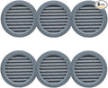 VENTS-US - 4" Round Plastic Vent Cover in Slate Grey with Built-in Insect Screen and Flange for Air Supply or Exhaust Air Applications - Compatible with a 4 Inch Diameter Duct (6-Pack)