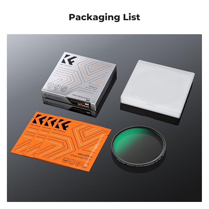 K&F CONCEPT 58mm Black Diffusion Mist 1/4 & Variable ND2-32 in-1 Filter Cinematic Effect Neutral Density Filter for Camera Lens with 18 Multi-Layer Coatings (K- Series)