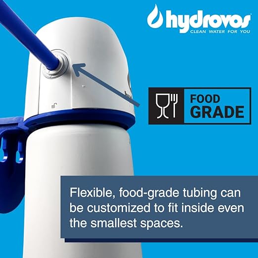 Hydrovos DWSP Premium Microplastic Water Filter, NSF 401/53/42 Under Sink Drinking Water Filtration System, Direct Connect Kitchen/Bathroom Sink, Reduces PFOA, PFOS, Lead, Cysts, Asbestos, Chlorine