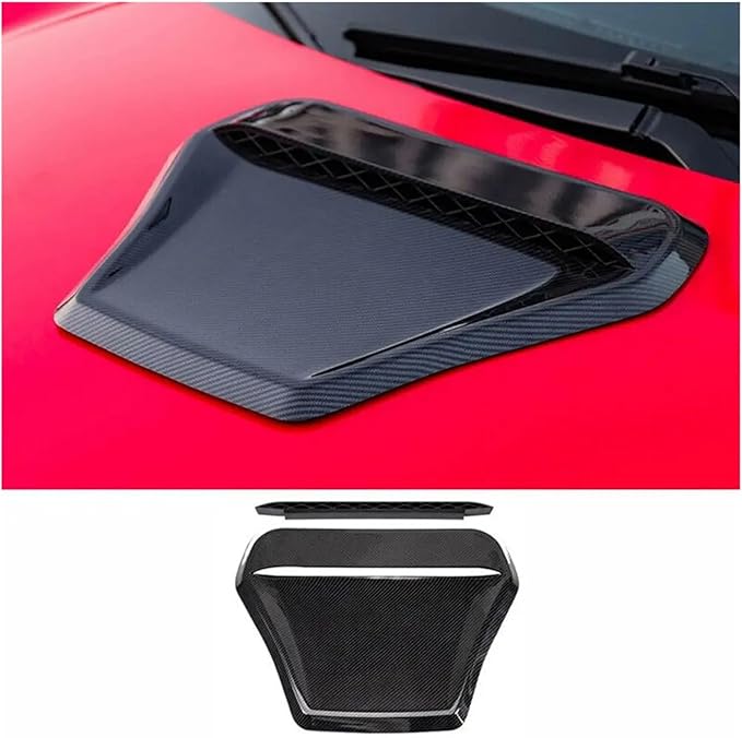 Car Hood Engine Air Outlet Vent Cover Trim Air Flow Intake Cover Trim Compatible For Honda And Civic 2016-2020(Carbon pattern)