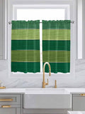 Farm Retro Green Wood Grain Window Valance Curtains, Rustic Wooden Plank Texture Light Filtering Kitchen Valance with 3-inch Rod Pocket for Living Room Bathroom Bedroom,2 Panel,52x54In