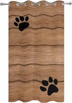 Wood Grain Outdoor Curtains for Patio Claws Animals Wooden Vintage Waterproof Outside Curtains with Grommet Top Weatherproof Curtain for Cabana Pergola Gazebo, 1 Panel, 54" W x 84" L