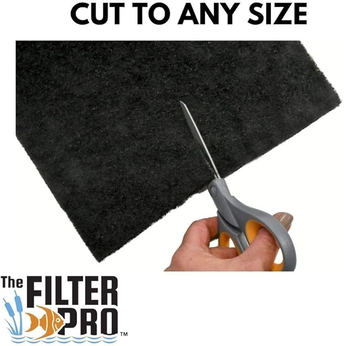 Carbon Fine Filter Media, 3/8" Thick, 12" x 12" Pads, 2 Pack, Perfect for Aquariums, Ponds or Water Gardens, Made in USA