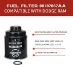 68318365AA 68197867AA 68157291AA 5083285AA 53034051AB Fuel Filter Water Separator & Oil Filter Air Filter Set Fits for 2013-2018 Dodge Ram 6.7L 2500 3500 4500 5500 Turbo Diesel Engines