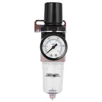 Air Compressor Filter Regulator Combo, AW2000 02 Water Oil Separator with Pressure Gauge, Pneumatic Filter Regulator Air Treatment Unit W Pressure Gauge
