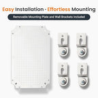 QILIPSU Waterproof Junction Box IP67 Outdoor Plastic Electrical Project Enclosure Weatherproof with Inner Door, Mounting Plate, Wall Brackets, Hinged Clear Cover 11.8"x7.9"x6.7" CC-D