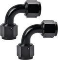 EVIL ENERGY 6AN Female to 6AN Female 90 Degree Swivel Coupler Union Fitting Adapter Aluminum Black 2PCS
