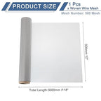 uxcell 500 Mesh 118" x 12" Woven Wire Mesh, 304 Stainless Steel Air Vent Filter Screen, Window Screen Mesh for DIY Projects Vents Cover Filtration Animals Fence