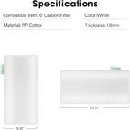 VIVOSUN 6 Inch Prefilter for 6" Carbon Filter, White, 13.78" Long