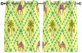 2 Panel Kitchen Cafe Curtains, Desert Sand Camels Sunlight Filtering Nature Air Through, Window Decor Tier Curtains for Living Room 104W x 52L inch Palm Trees Tropical Plants Polka Dot Yellow