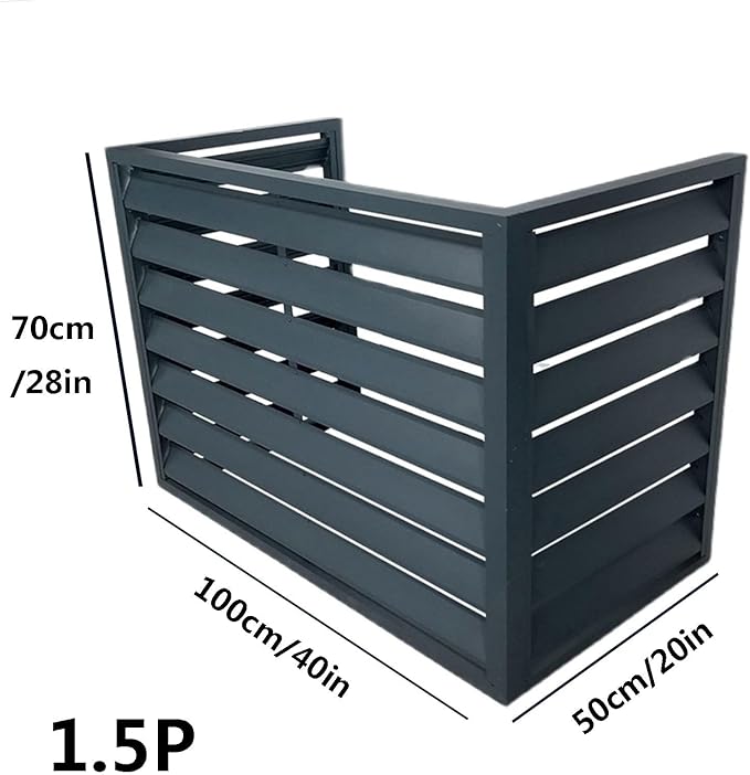 Aluminum Outdoor Condenser Protective Cover, freestanding Enclosure to Cover Garbage Or Ac Units, beautiful and durable appearance, suitable for gardens, balconies, walls, courtyards ( Color : THREE-B
