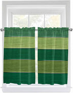 Farm Retro Green Wood Grain Window Valance Curtains, Rustic Wooden Plank Texture Light Filtering Kitchen Valance with 3-inch Rod Pocket for Living Room Bathroom Bedroom,2 Panel,42x45In