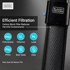 BLACK+DECKER Undersink Water Filter 10’’ | Reduces CHLORAMINE,Chlorine, Lead, PFAS, Bad Taste, Odor | Under Counter Water Filter Direct Connect to Kitchen Faucet | NSF/ANSI 42 Certified | 1 year