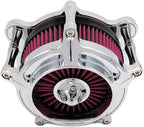 Harley Air Cleaner Turbine Intake Chrome Filter Kit Cnc Cut for Motorcycle Dyna 2000 - 2017 Softail 2000 - 2015 Touring 2000 - 2007 Fitment - B (Red)