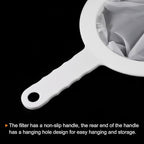 PATIKIL 9"x6" Food Filter Strainer, 200 Mesh, White, Polypropylene, Nylon, 235 x 145 mm / 9.3 x 5.7 inch (L*W), 145 x 110 mm / 5.7 x 4.3 inch (OD*ID), 1 x Mesh Filter