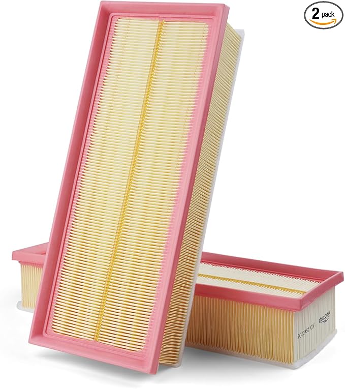 2-Pack Engine Air Filter Fits for Audi A3 2008-2013, Q3 2015-2018, TT 2009, Volkswagen Jetta 2005-2018, Passat, Beetle, CC, Golf, GTI & More Air Filter Replacement 1K0129620D