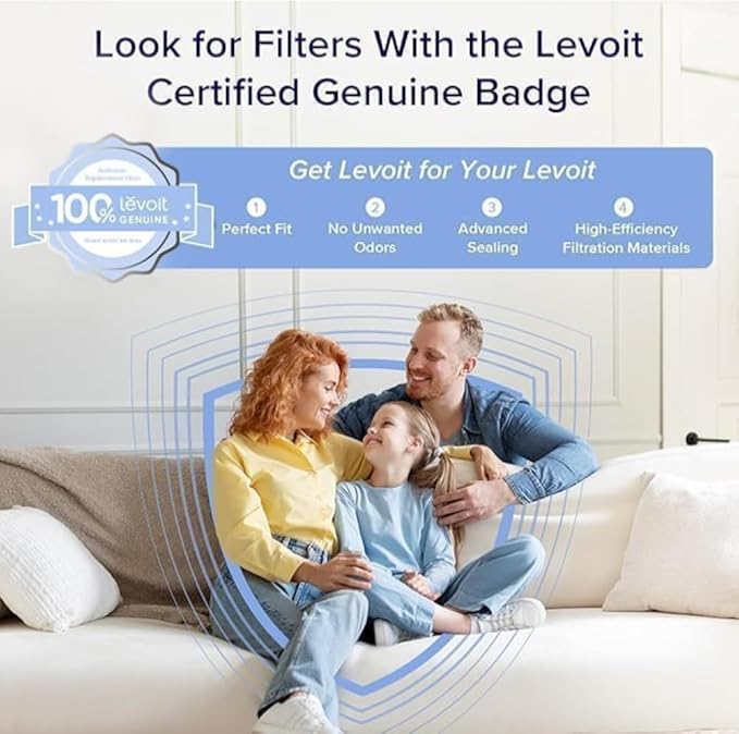LEVOIT Genuine EverestAir-P Air Purifier Air Filter Replacement, Lasts for 12 -15 Months, Supports HEPA Sleep Mode, Efficient 3-In-1 Washable Filters, EverestAir-RF, 1 Pack, Black