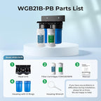 iSpring WGB21B-PB 2-Stage Whole House Water Filtration System w/ 10” x 4.5” Carbon Block FC15B and Lead Reducing Filter FCRC15B, 1" Inlet/Outlet Ports