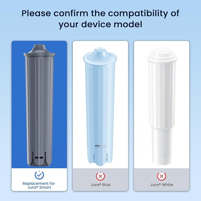 GLACIER FRESH Water Filter Compatible with Jura 71794 Claris Smart+ Filter Cartridge, Fits E6, E8, Z8, Z6, J6, ENA8 Coffee Machines, NSF/42 Certified, 6 Pack