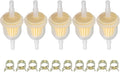 AM116304 Fuel Filter for John Deere GY20709 for Kohler 25 050 22-s for Gravely 21541500 for 1/4" and 5/16" Fuel Line Replaces 71-5960 Pack of 5 with 10 Clamps