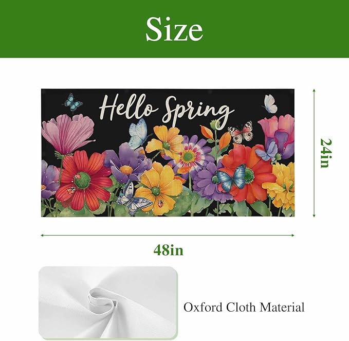 Fluorescent Light Covers for Ceiling Lights Hello Spring Magnetic Light Filters 4 Pack 4x2 ft Butterfly Colorful Spring Floral Ceiling Lights Cover for Classroom Office School Home Drop Lamp Decor