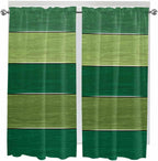 Farm Retro Green Wood Grain Window Valance Curtains, Rustic Wooden Plank Texture Light Filtering Kitchen Valance with 3-inch Rod Pocket for Living Room Bathroom Bedroom,2 Panel,42x63In