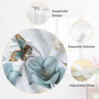Blue Tulips Kitchen Curtains 36 Inch Length, Small Window Curtains Tab Top, Watercolor Flowers Butterfly Spring Farmhouse Blue Light Filtering Short Window Treatments Tier Drapes 27.5"x36" 2 Panel