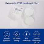 100 Pieces/Pack PVDF Disc Membrane Filters Hydrophilic 47mm Diameter 0.22µm Pore Size