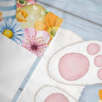 Easter Curtain Valances for Windows, Kitchen Valance Window Treatment, Spring Watercolor Bunny Eggs Flower Wood Grain Blue Light Filtering Block Curtains for Bathroom/Bedroom/Living Room 54'' x 18''
