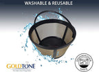 GoldTone Reusable 8-12 Cup Basket Filter fits Black & Decker Coffee Machines and Brewers. Replaces Black & Decker Reusable Coffee Filter and Permanent Coffee Basket Filter (2 Pack)