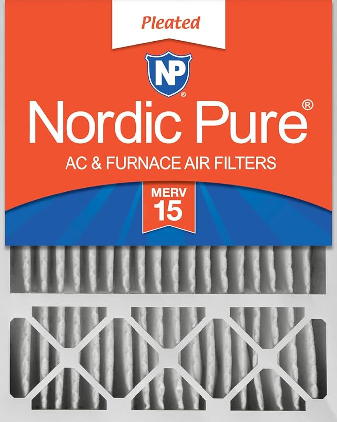 Nordic Pure 16x25x5 (Actual Size: 15 3/4 x 24 3/4 x 4 3/8) Honeywell/Lennox Replacement MERV 15 Air Filter 1 Pack