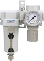 PneumaticPlus SAU420-N06G-MEP Compressed Air Filter Regulator Combo 3/4" NPT - Metal Bowl, Manual Drain, Bracket, Gauge