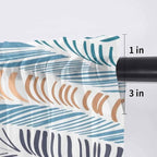 Abstract Stripes Sheer Valance Curtains, Brown Blue Gradient Wavy Lines Leaf Texture Light Filtering Kitchen Valances Rod Pocket Voile Curtain Window Treatment for Bedroom/Living Room/Basement 54Wx18L