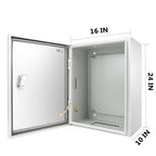 Outdoor Electrical Box, Steel Junction Box 16X16X8'', NEMA 4X Electrical Enclosure Box IP66 Waterproof & Dustproof, Universal Electrical Project Box with Lock & Mounting Plate
