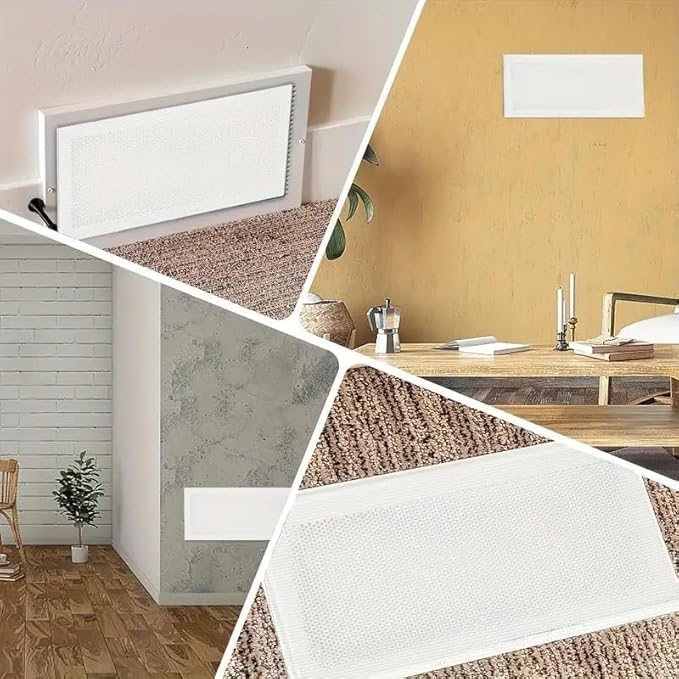 4-Pack White Strong Magnetic Vent Covers 7x13 Inch - Universal Fit for Floor, Wall & Ceiling Registers (7"-8" W x 13"-15" L) | High Airflow Mesh Design | Tool-Free Easy Installation