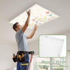 Fluorescent Light Covers for Ceiling Lights Spring Poppy Floral Magnetic Light Filters 4 Pack 4x2 ft Wildflower Vintage Ceiling Lights Cover for Classroom Office School Home Drop Lamp Decor