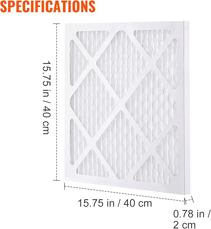 VEVOR Protective Pre Filters, 5 Pack, 15.75'' x 15.75'' Air Filter Replacement, High-efficient Stage 1 Filters Compatible w/BlueDri Scrubber, Air Purifiers, Water Damage Restoration Equipment