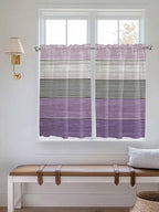 Country Wood Board Gray Purple Window Valance Curtains, Farmhouse Gradient Plank Light Filtering Kitchen Valance with 3-inch Rod Pocket for Living Room Bathroom Bedroom,2 Panel,52x45In