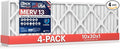 BNX TruFilter 10x30x1 Air Filter MERV 13 (4-Pack) - MADE IN USA - Electrostatic Pleated Air Conditioner HVAC AC Furnace Filters for Allergies, Pollen, Mold, Bacteria, Smoke, Allergen, MPR 1900 FPR 10