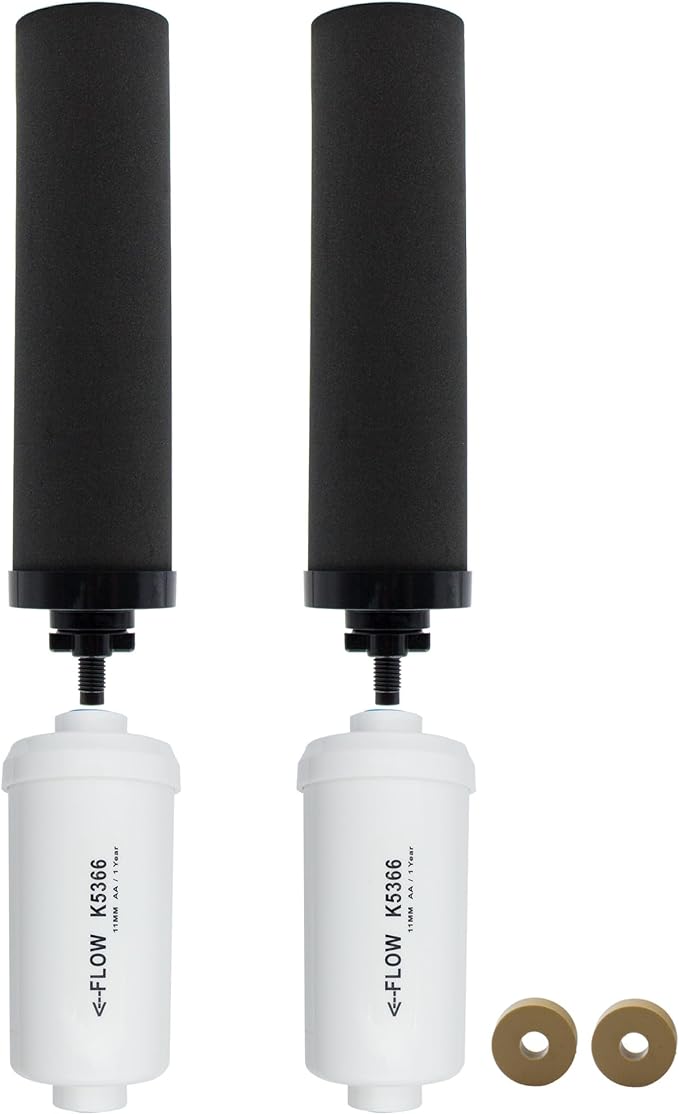 Gravity Water Filter Replacement for Berkey® BB9-2® Black Filters & PF-2® Fluoride Filters, Compatible with Berkey® Gravity Water Filter System, Combo Pack
