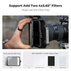K&F CONCEPT Mini Matte Box +Black Mist 1/4 Filter Kit, DSLR Camera Matte Box with Carbon Fiber Top Flag Square Filters Trays with 67/72/77/82/95mm Adapter Rings, for 4x5.65 Square UV ND Filter