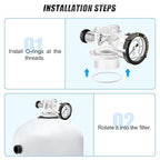 MEANLIN MEASURE 273564Z Manual Air Relief Valve Replacement for Pentair for Triton II, Triton C, TR100C and TR140C Pool Spa Sand Filters with 60Psi Steel Start and Clean Filter Pressure Gauge