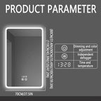 Backlit LED Illuminated Bathroom Mirror with LED Lights, Lighted Bathroom Makeup Wall Mounted Mirror with Demister Pad, Sensor Touch Switch, Horizontal/Vertical(H70*W110CM/H27.5*W43.3IN)