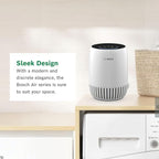 BOSCH Air Purifier for Home, Small Spaces (Covers, 500-sq ft), 2-in-1 Filter for Pollen, Smoke, Dust, Dander, Outdoor Pollution, Odors, HEPA, Air 500, White