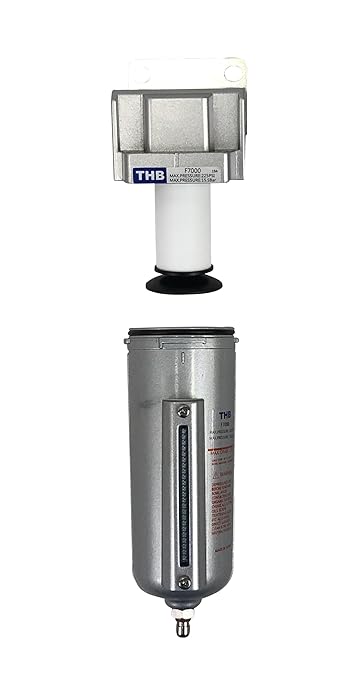 3/4" NPT Industrial Particulate Filter, Removes Water, Moisture, Debris from Compressed Air Lines, 5oz Bowl (225 PSI Max)