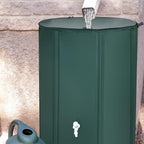 Goplus 100 Gallon Collapsible Rain Barrel, Portable Rain Barrels to Collect Rainwater from Gutter, Rainwater Collection System, Water Storage Tank Catcher Container with Filter Spigot Overflow Kit
