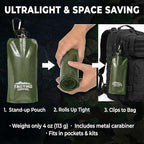 2-Pack Tactiko Survival 20oz/600ml Filtered Water Bottle Kit - Purify 265 Gal. Water from Rivers, Lakes & Streams - SGS Certified - UF Membrane, Activated Carbon - Camping, Emergency (Blue/Green)