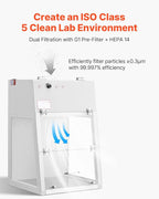 VEVOR Laminar Flow Hood, 20.08 x 20.47 x 23.62 inch Working Area Portable Clean Room, Meets ISO Class 5 Clean Room Standards, Adjustable, with HEPA-14 Filter and G1 Pre-Filter, for Laboratory Use