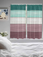 Retro Farm Woodcuts Texture Window Valance Curtains, Green Brown Gradient Light Filtering Kitchen Valance with 3-inch Rod Pocket for Living Room Bathroom Bedroom,2 Panel,52x72In